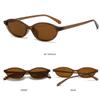Retro Oval Sunglasses for Women Chic Cat Eye 90s Sunnies Lightweight Narrow Shades Trendy UV protection Sun Glasses