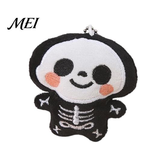 Decorative Keychain Pendant Squeaky Halloween Plush Pendant, Stuffed Skeleton Mummy Bear Toy Accessory for Backpacks Handbags Purses Lightweight