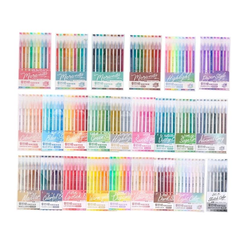 Fluorescent Color Gel Pen 0.6MM Tip Acrylic Gel Inks Pen Quick Dry for Note Taking Journaling Color Coding Highlighting