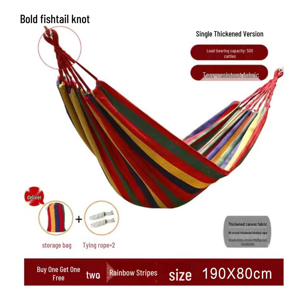 Anti-Rollover Double Hammock for Outdoor Camping and Bedroom Use