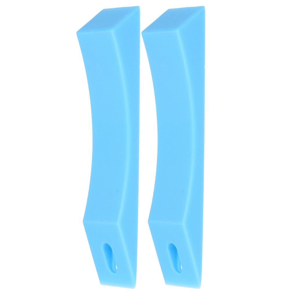 Barbell Load Unload Plates Silicone Cushion Barbell AntiSlip Wedge for Weightlifting(Blue )