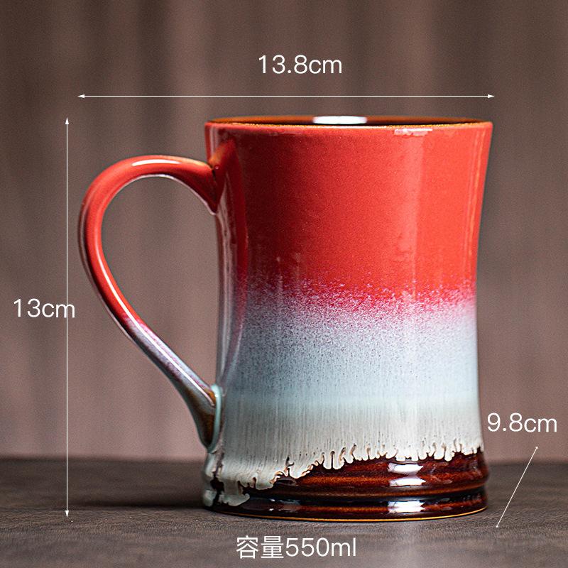 

550ml Ceramic Mug A large teapot Big Cap Beer Cup Kitchen Bar Supplies Unique Kiln Glaze Ceramic Home Cups Durable 550ml