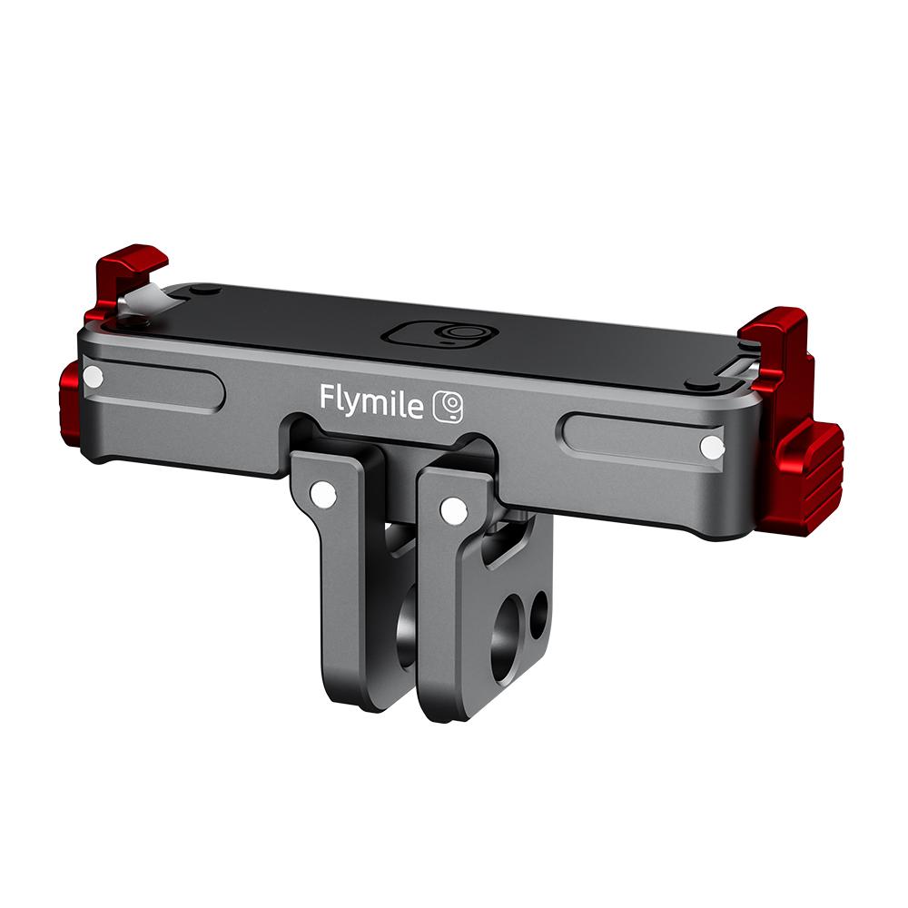 Flymile Magnetic Quick Release Adapter Mount for Insta360 Go Ultra Accessories Foldable Dual-Claws Base Extension Bracket Quick Release Base
