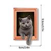 Whiteboards 3D Cats Magnets Decors with Framed Wood Design for Refrigerator Lockers Note and Home Office Accent Display