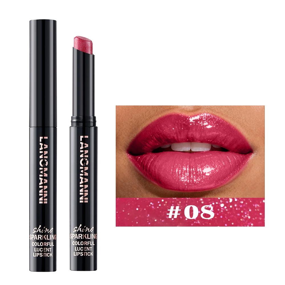 Ten Color Pearl Lipstick Rotating Oblique Design Lipstick Single Set Moisturizing Nude Sexy Lip Glaze Matte Mist Top Non-stick Cup Velvet Lip Gloss