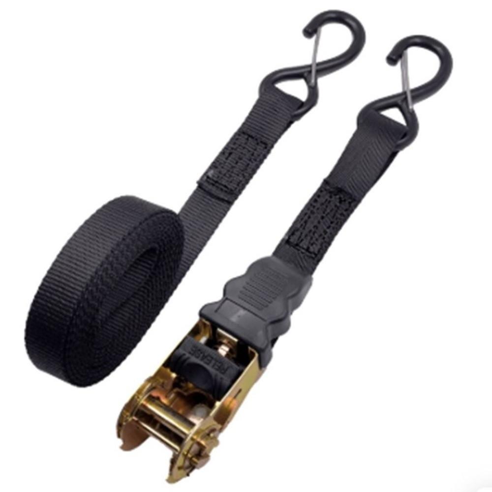 Black Heavy-Duty Cargo Straps Rust Proof Ratchet Tightener Straps Ratchet Tie Down Straps  Truck