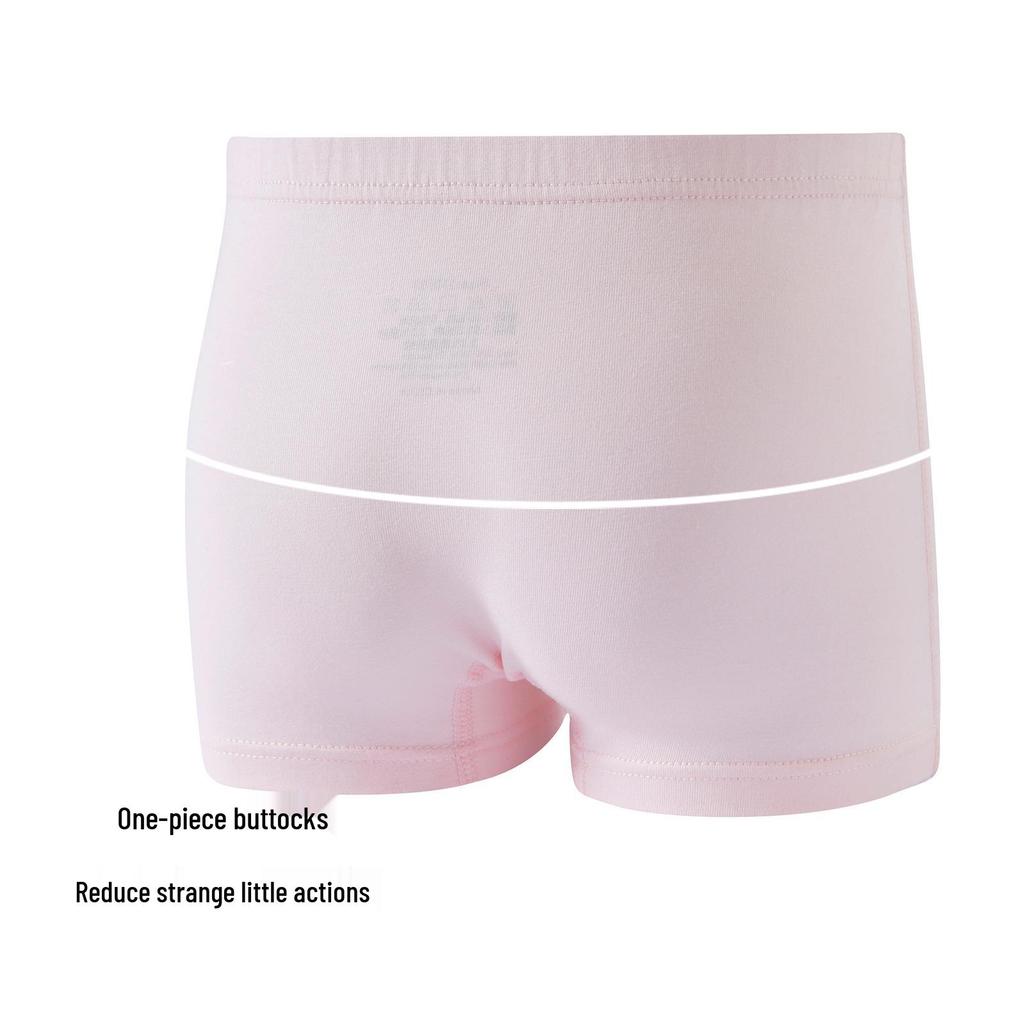 Girls' Pure Cotton Cartoon Boxer Briefs - Antibacterial & Comfortable Toddler Underwear