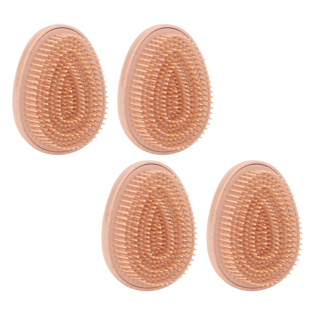 4pcs Wheat Straw Hair Brush Egg Shape Detangling Brush Portable Styling Comb Hair Brush for All Hair