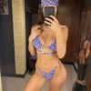 Se sukní čelenkou do vlasů Potištěná zavinovačka kolem bikin Dámské plavky Dámské plavky Čtyřdílné bikini souprava plavky plavky