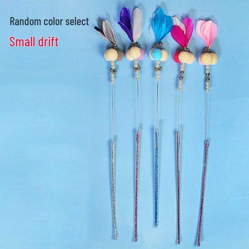 Plush Feather Cat Teaser Stick with Bell - Stress Relief and Fun Self-Entertainment Toy