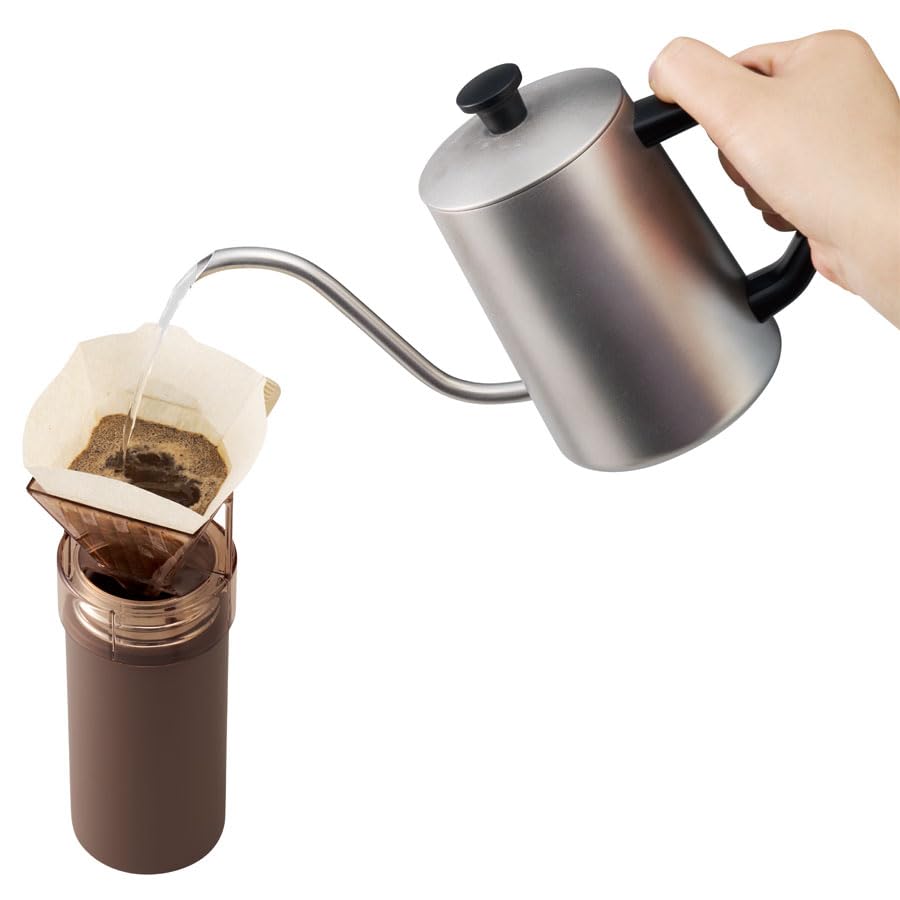 MOTTERU Coffee Drip Thermo Bottle 300ml (Brown) Thermo Stainless Steel Bottle Hot Coffee Coffee Thermos Vacuum Dual Structure Heat Retention Cold