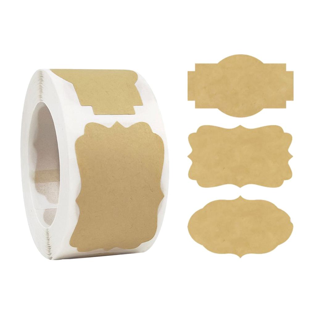 Self-Adhesive Sticker Writeable Gift Sticker Jam Label Household Labels for Baking Card Envelope Bottle and Wedding