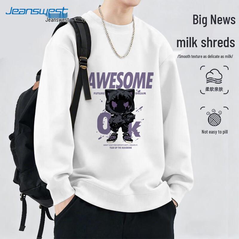 Jeanswest Men s Trendy Graphic Crewneck Sweatshirt M