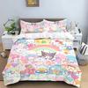 Sanrio Bedding Sets Hello Kitty Kuromi Cinnamoroll Comforter Bed Cover Duvet Cover Pillow Case 2-3 Pieces Sets Kids Adult Size