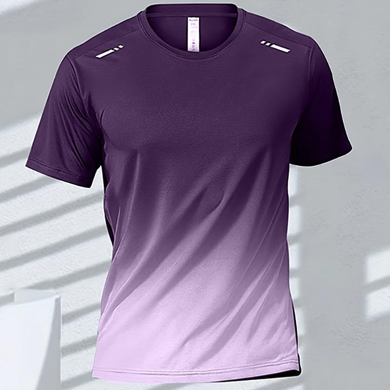 

Men s T-shirts Sports T-shirt Quick-drying Gradient Short Sleeve Tees Outdoor Workout Basketball Training Running men clothes 5XL