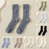 1 Pair Women Sleeping Socks Thickened Warm Fabric Coral Velvet Solid Color Socks Autumn Winter
