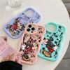 Mickey Minnie Mouse Love Phone Case For iPhone 17E 11 12 13 14 15 16 17 Pro Max 16e 17 Air 13 Plus Candy Color Back Cover