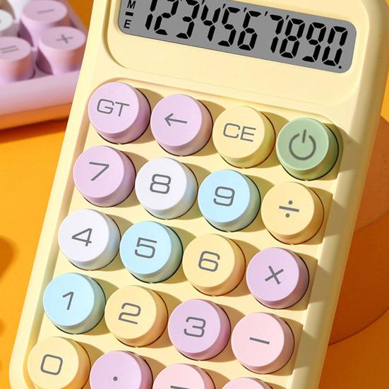 Mechanical Calculator Retro Typewriter Style 10-Digit Calculator with Large LCD Display for School Office