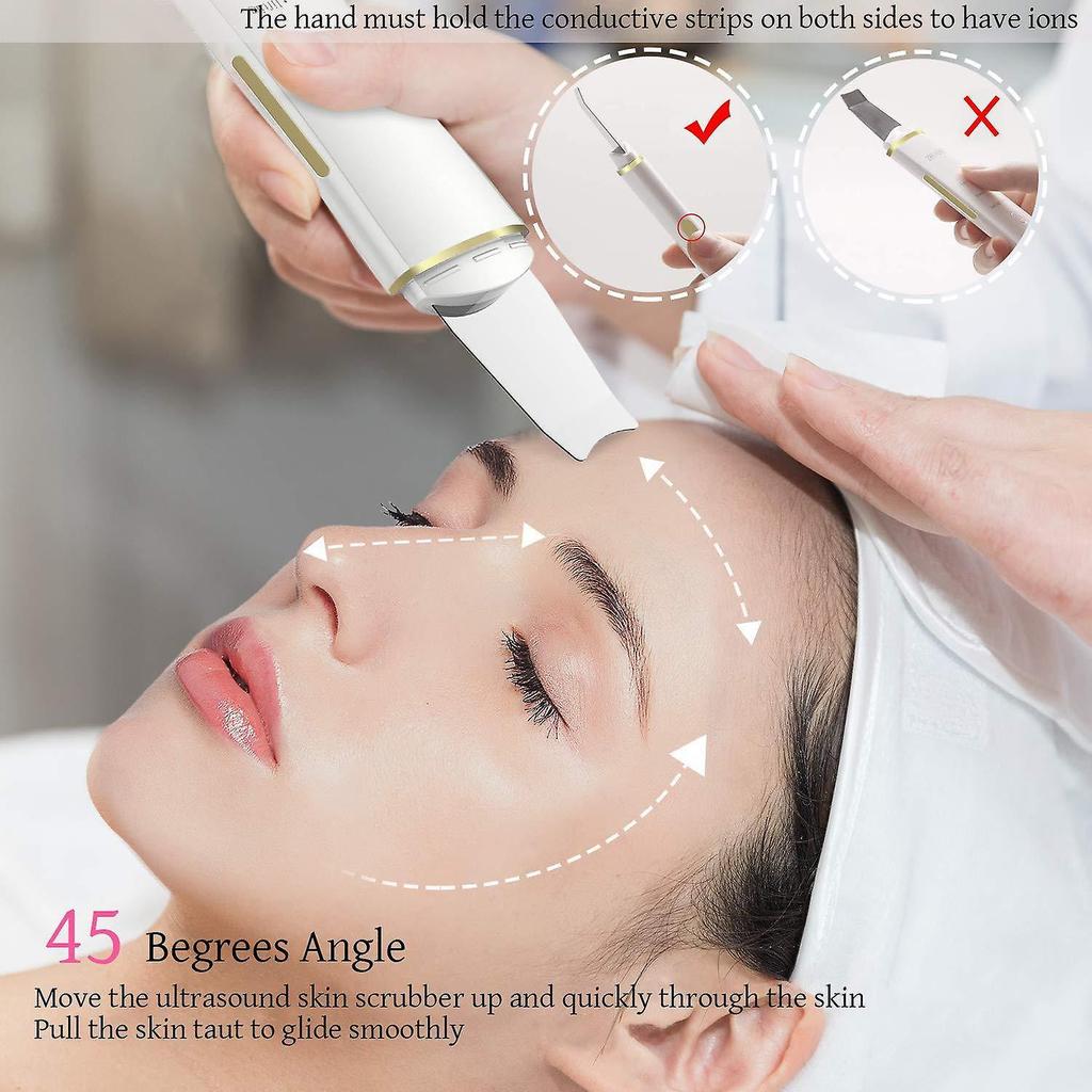 Pxcl Ultrasonic Skin Scrubber Face Scrubber Cleaner Skin Scrubber Cleaning Instrument Pore Cleaner Ultrasonic Vibration Peeling Facial Massage Device