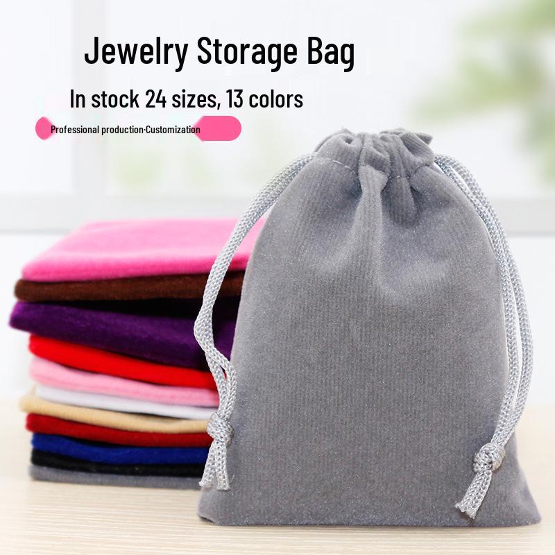 Custom Velvet Drawstring Bag for Jewelry, Earphones, and Phones