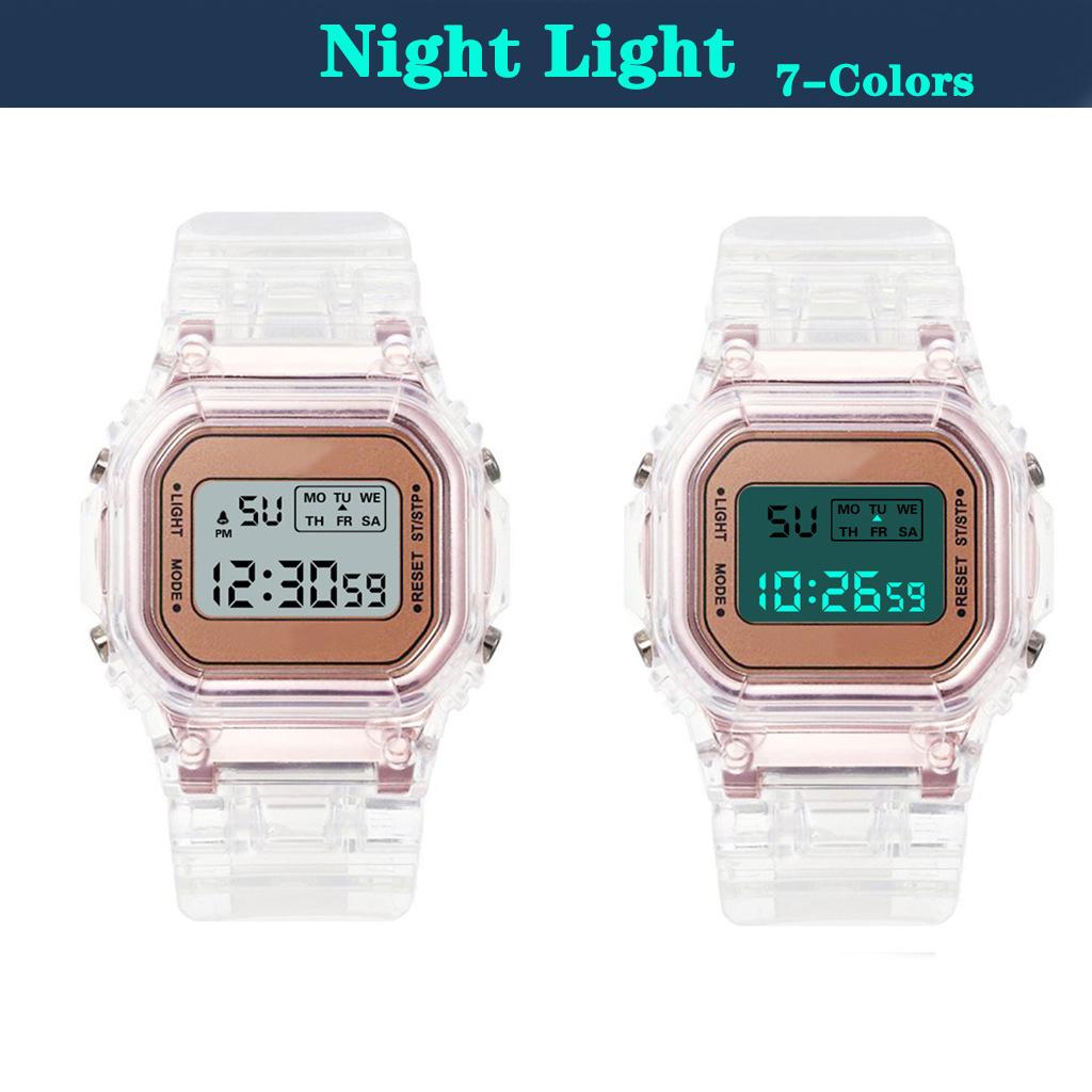 Fashio Sportovní Elektronické Hodinky Pánské Dámské Čtvercové Digitální Hodinky Žákovské Hodinky Vodotěsné Gumové Hodiny dárek