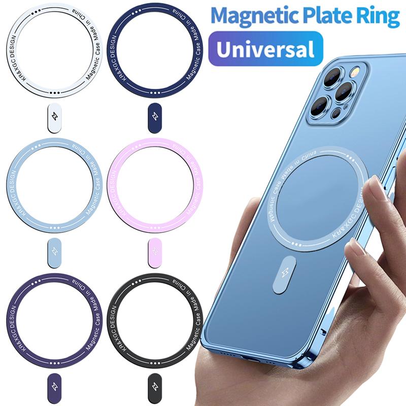 6-1Pcs Magnetic Metal Sticker Rings for Iphone 14 13 12 Plus 15 ProMax Ultra-Thin Magsafe Magnetic Wireless Charger Metal Plate