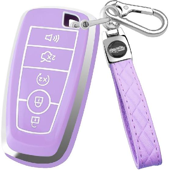 For Ford Key Fob Cover With Keychain,Key Fob Cover Case Shell For Ford Explorer Fusion Escape Edge Expedition F150 F250 F350 F450 F550 Maverick