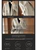 Double-Faced Wool Overcoat: High-End, Loose Casual Design with Suit Collar and Tie, Perfect for Spring and Autumn.