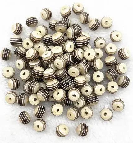 TX02 50 Piezas 8mm Hermosas Redondas Transparencia Cuentas Sueltas Rayas Departamento de Joyería DIY Pulsera Asequible Accesorios de Tendencia Cuentas