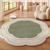 Cream Style Carpets for Living Room Flowers Bedroom Decor Carpet Fluffy Soft Green Irregular Lounge Rug Home Thicken Floor Mat