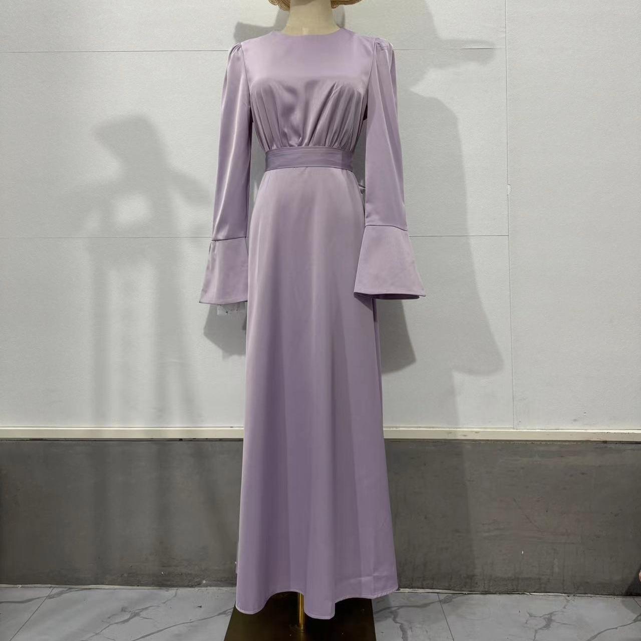 

GMXIA Осеннее платье-футляр с длинными рукавами для похудения и складками на талии для женщин XXL