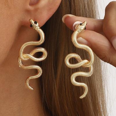 Retro Design Snake Personalized Earrings, Light Luxury Temperament High-end Alloy Earrings