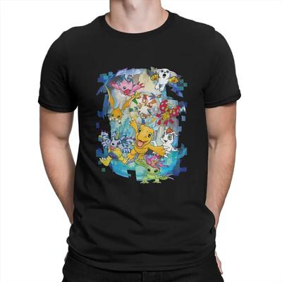 Tricou unisex aventuros și inspirator cu desene animate Digimon Adventure Topuri din bumbac Noutate cu mânecă scurtă cu gât crew Cadou de aniversare
