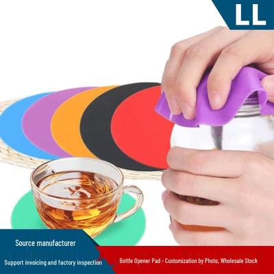 Silicone Bottle Opener Coaster - Non-Slip, Heat-Resistant, Thickened Round Pad