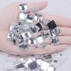 Taiwanese Double-Hole White Diamond Square Flat Back Acrylic Rhinestone for Clothing, Shoes, and Bags