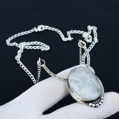 Collana con pietra di luna arcobaleno, pietra preziosa di luna, collana in argento sterling 925, gioielli con pietra di luna per donna, collana con pietra di luna come regalo