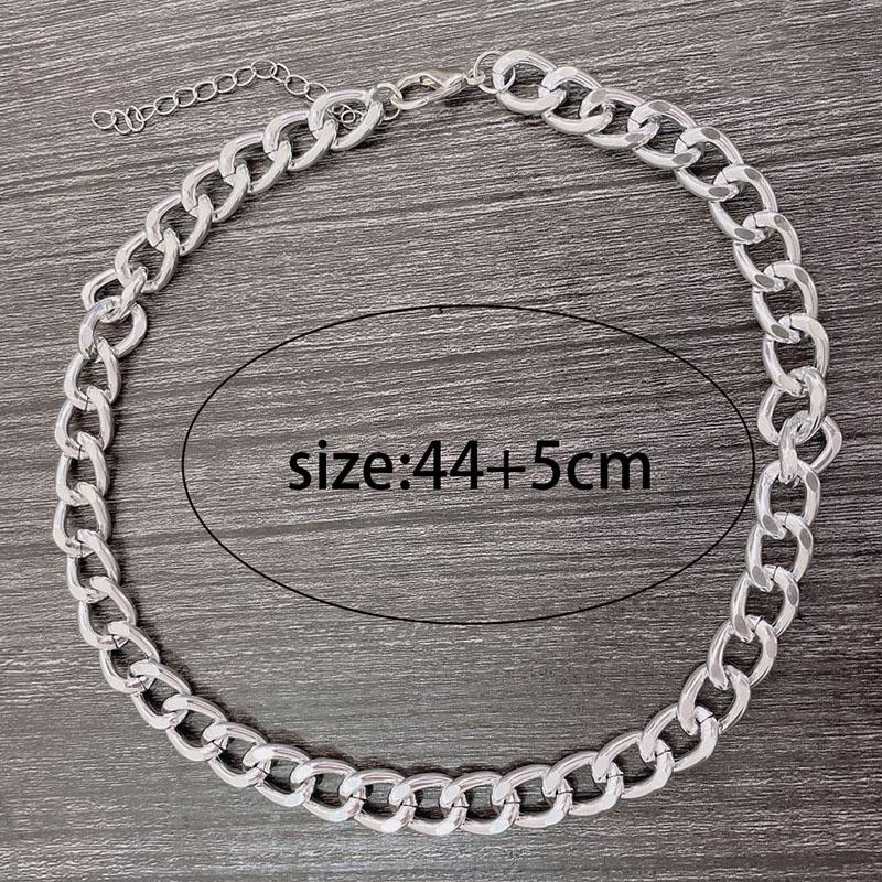 Collana Grande di Moda per Donna Twist Colore Oro Placcato Argento Chunky Spessa Choker a Catena con Lucchetto Gioielli da Festa Regali