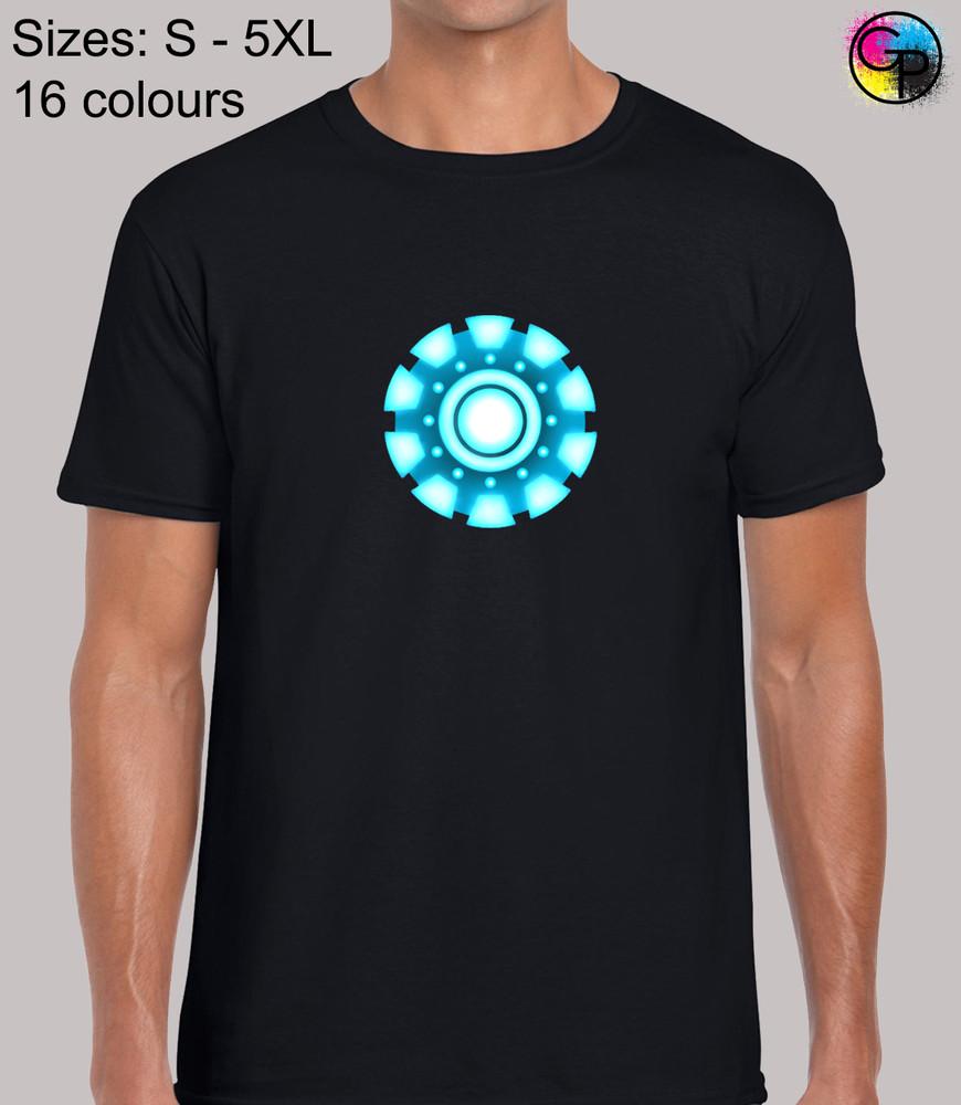 Arc Reactor Super Hero Comic Book Fan Iron Hulk Man Thor Regular T-Shirt for Men