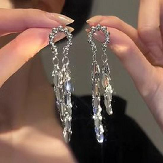 Super Glitzernde Zirkon Quastenohrringe - Vintage Koreanischer Influencer Stil 2025 Trend
