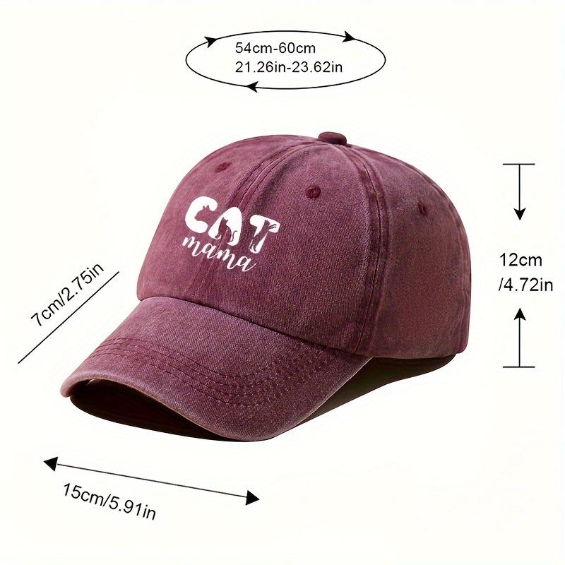 Fishing Hat Cat Print Baseball Cap Outdoor Travel Hiking Hat Fashion Washed Cowboy Hat