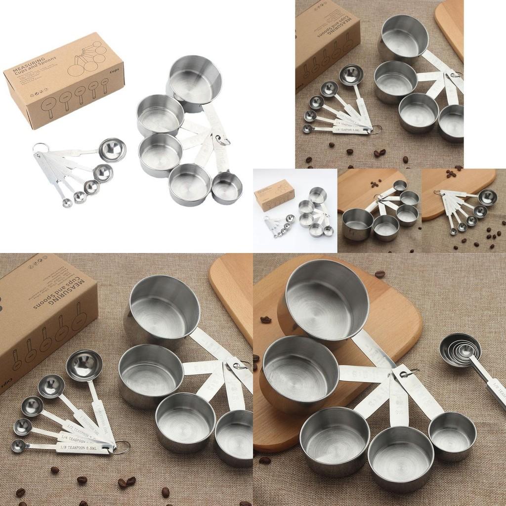 Modernes Messbecher-Set aus Edelstahl mit Skalen Perfekt zum Backen und Kochen