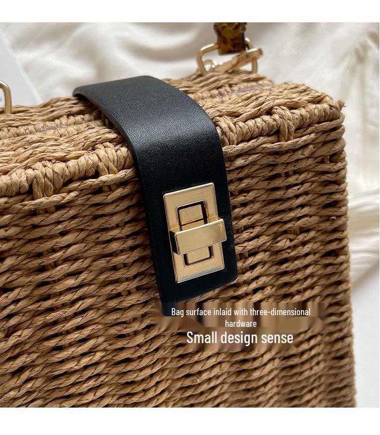Women's 2024 Spring Retro Rattan Crossbody Bag - Pastoral Mori Girl Style