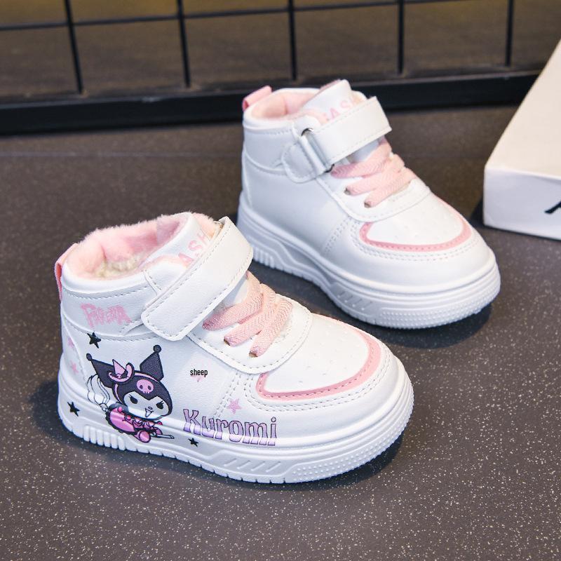 2025 Kinder High-Top Sportschuhe: Herbst/Winter Stil für Jungen, Cartoon-Leder für Mädchen, Bequeme Freizeitsneaker mit weicher Sohle