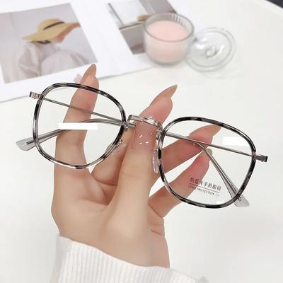0 ~ -4.0 Neutral Oval Style Myopia Glasses Leopard Print Eyeglasses Metal Frame Fashion Myopia Retro Glasses