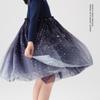 Verträumtes Sternenhimmel-Farbverlaufs-Netzkleid: Prinzessinnenkleid mit Herzchen und Strasssteinen für Mädchen