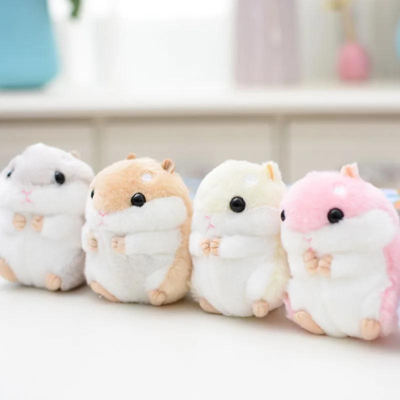Plyšové přívěsky na klíče Zvířátka Dětské hračky Klíčenka Vyplněná 10 cm Hamster Kawaii panenky Děti Dítě Vánoční dárky Přívěsek na tašku