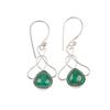 Natural Malachite Gemstone 925 Sterling Silver Handmade Earrings 1.50" For Women EE-2-29
