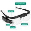 Headband Magnifier Rechargeable Head Mounted Magnifying Glasses with Removable Lenses 2 LED Lights for Reading Close Drop Ship