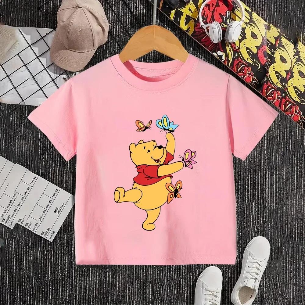 Disney Winnie the Pooh Children's T-Shirt Summer Short Sleeve New Hot-Selling Kids' Top