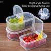 Tanque Selado Multifuncional de Plástico para Grãos Alimentícios de Cozinha com Tampa de Compartimento Duplo Caixa de Armazenamento Fresco para Geladeira de Cozinha
